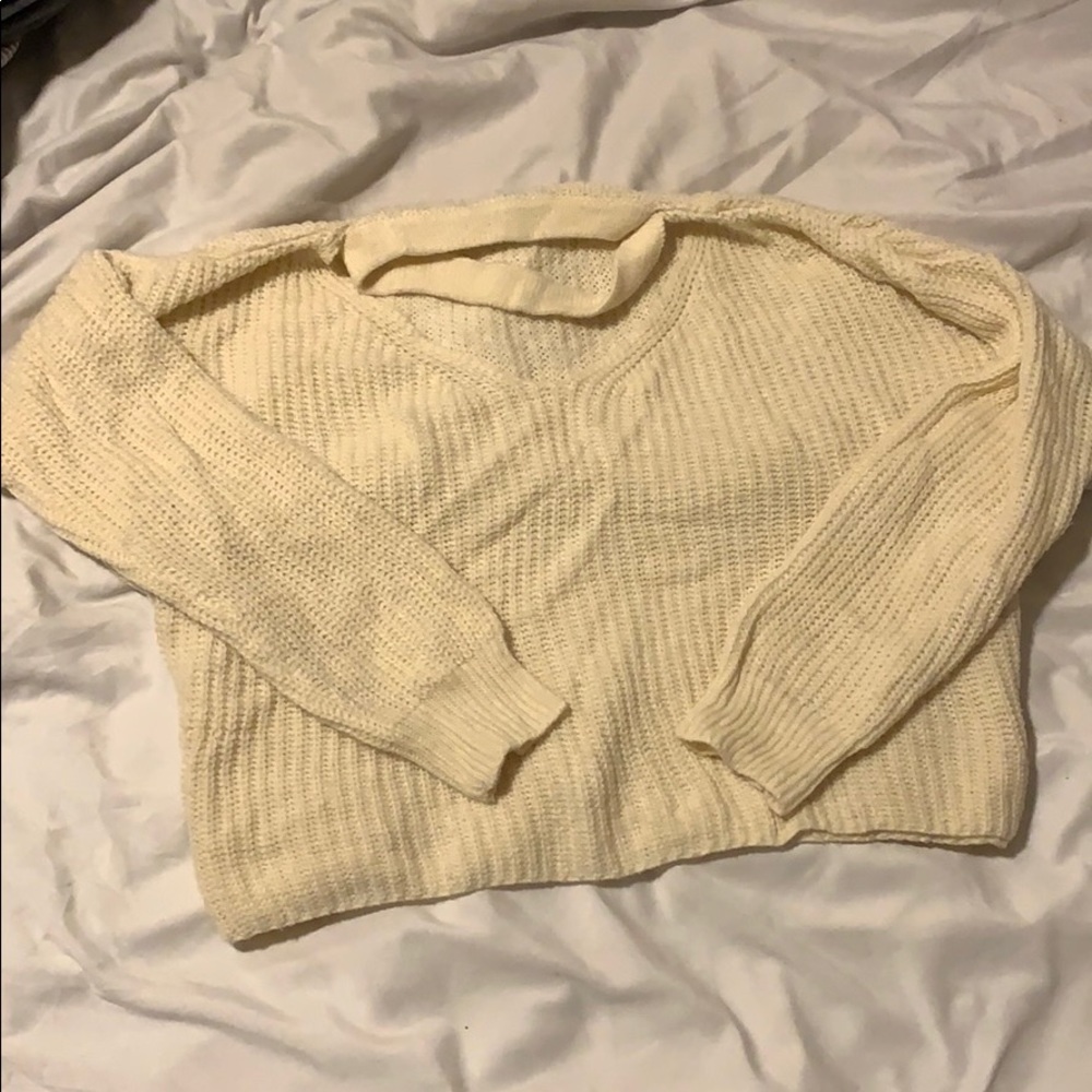 Cream colored cropped sweater